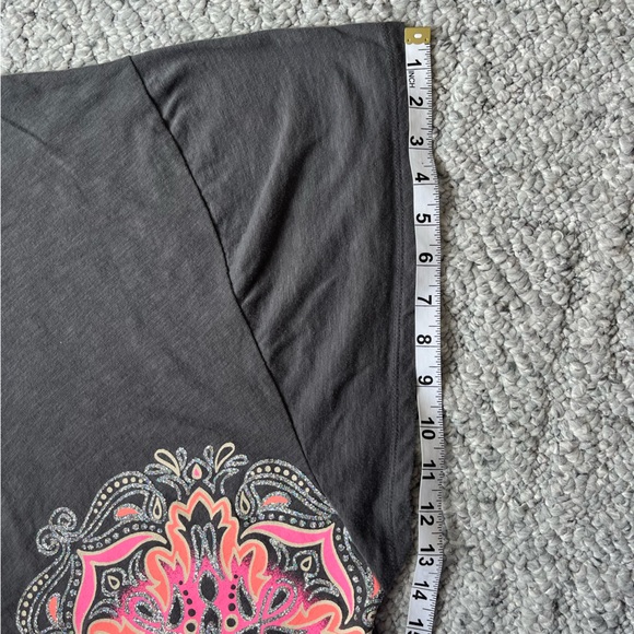 Justice oversized grey t-shirt with sparkle decals girls size 20 plus size - Picture 6 of 8